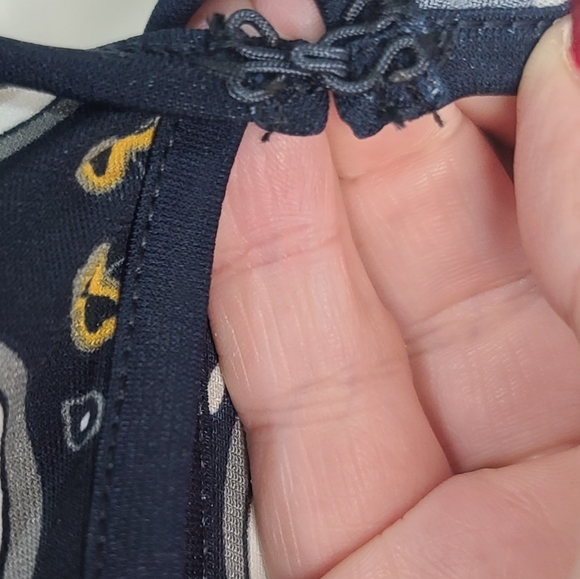 Max Studio Women's Large Blue, White & Yellow Boho Print Midi Dress NWT ! - Picture 4 of 14